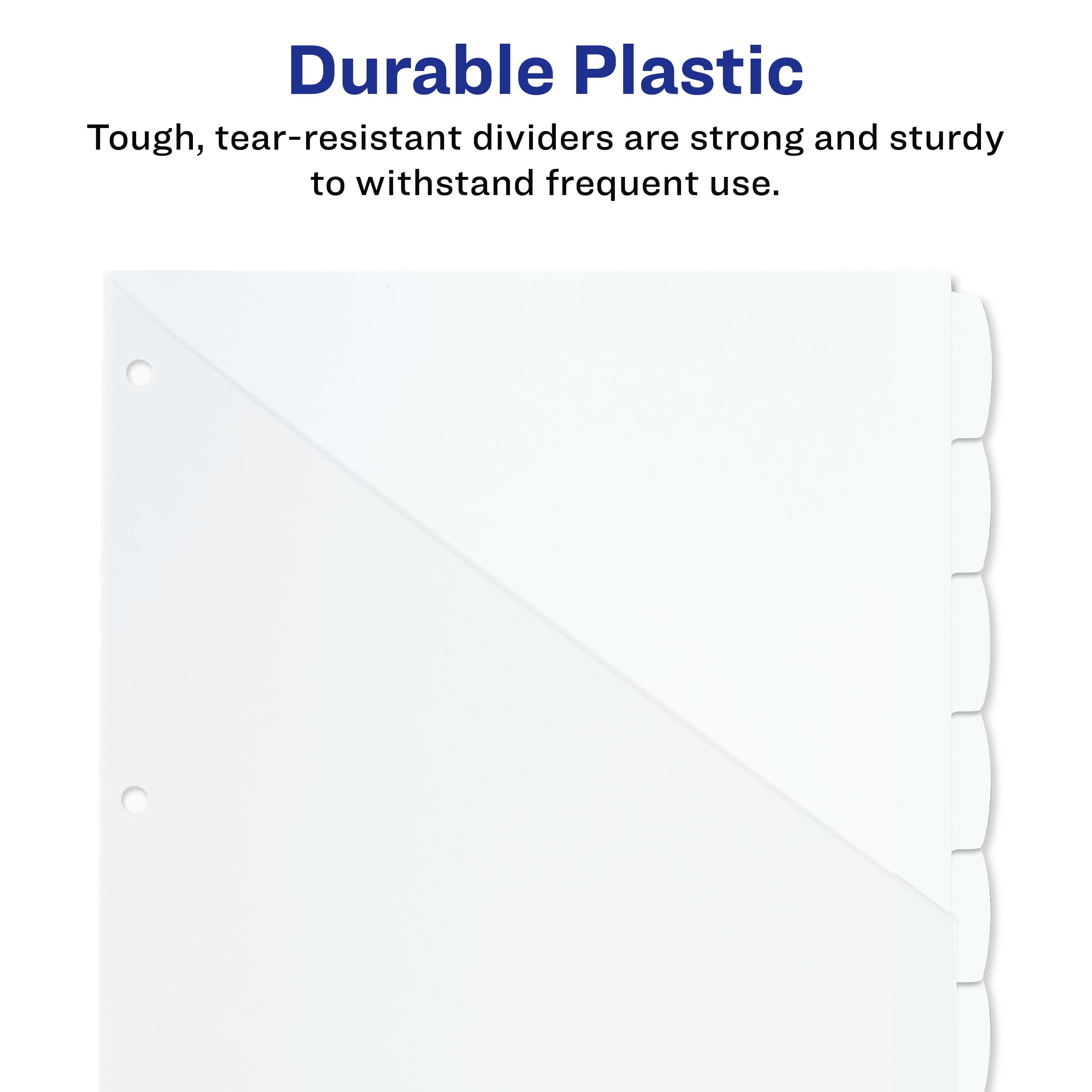 Avery(R) Durable Plastic 8-Tab Write & Erase Dividers for 3 Ring